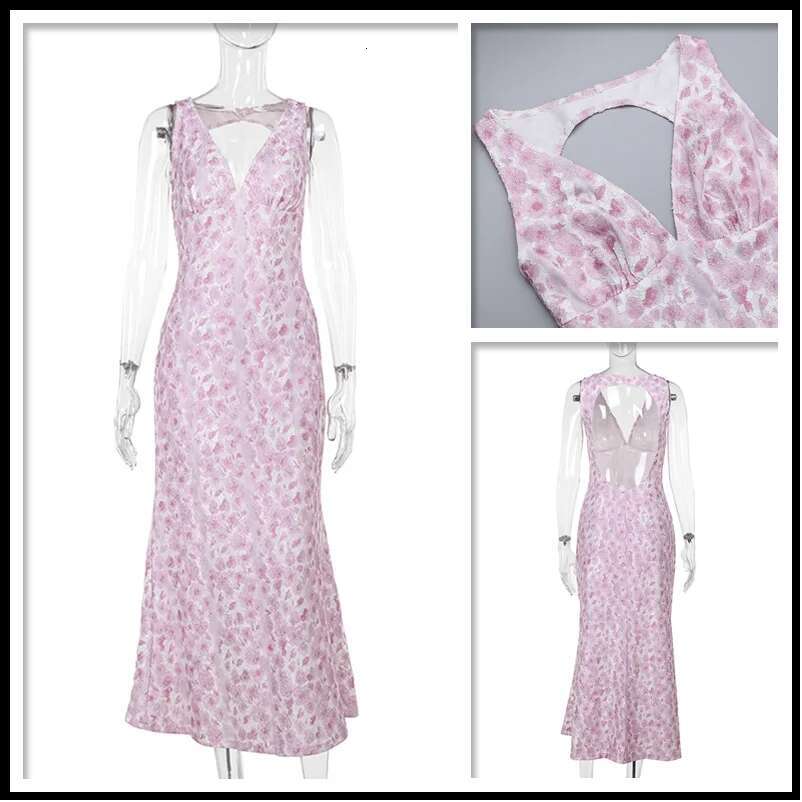 Dongdumaoyi Townlike Jacquard Elegant Midi Long Dress Women Slim Bodycon Summer Backless Nightclub Sexy Party Dresses Vestidos