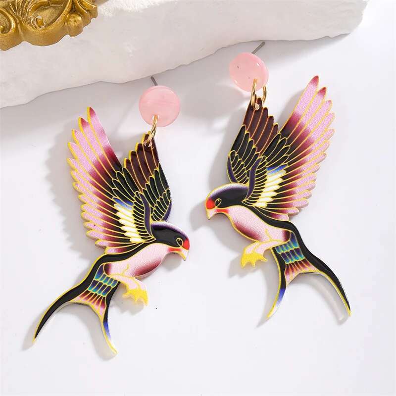 Trendy Acrylic Bird Dangle Earrings For Women Long Swallow Designer Drop Earring Party Girls Gift Fashion Cute Ear Jewelry