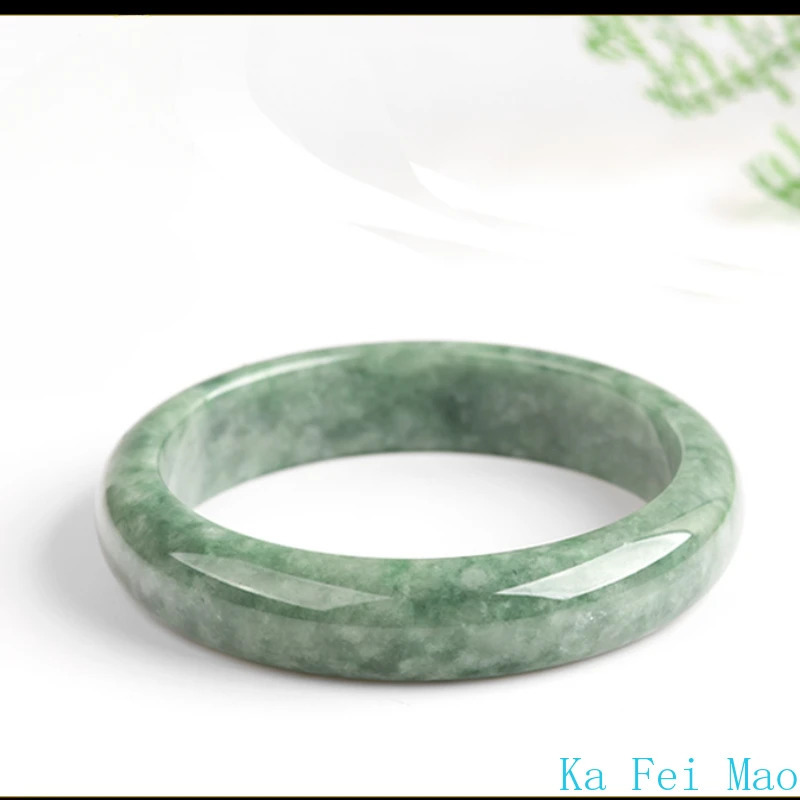 Inner Diameter 54mm-62mm Natural A-grade Jade Bean Green Bangle Ice Jadeite Stone Jewelry Womens Handicraft Wholesale Drop Ship 250424