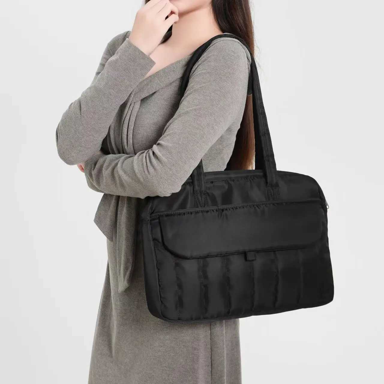 Minimalist Female Laptop Shoulder Bag 133 14 15 156 16 Inch Notebook Pouch Portable Large Capacity Commuting BagT251125