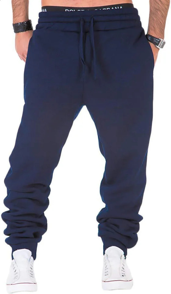 Fashion Urban Couple Casual Sports Solid Color Heaps Hip Hop Pants Elastic Band Small Leg Straight 250409