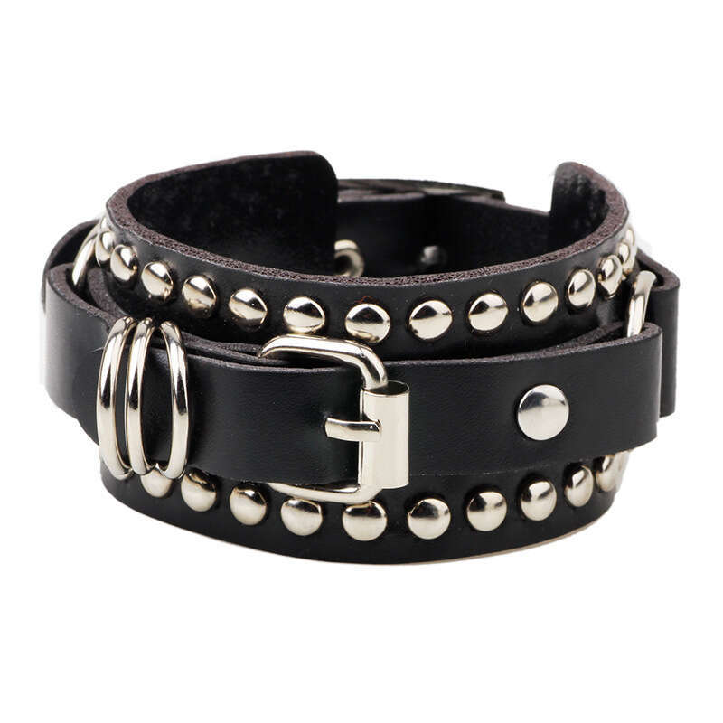 Classic Couple Punk Belt with Rivet Shape Korean Version Bracelet Fashionable and Trendy Jewelry