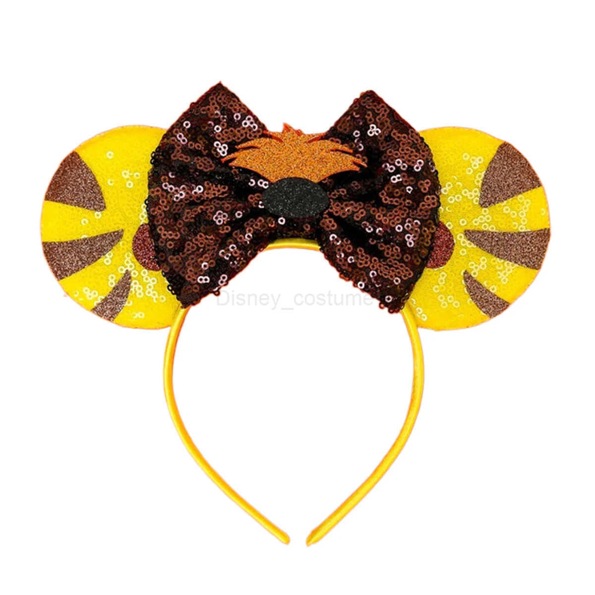Disney Lion King Mickey Mouse Childrens Ear Straps Mufasa Simba Hair Girl Peng Peng HAKUNA MATATA sequins Bow Hair Accessories X250425