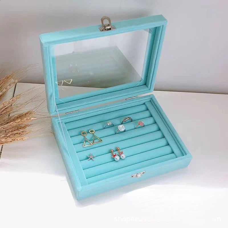 Velvet Rrings Box Jewelry Display Casket Storage Organizer Ring Earrings Box Case Jewelry Box 250424