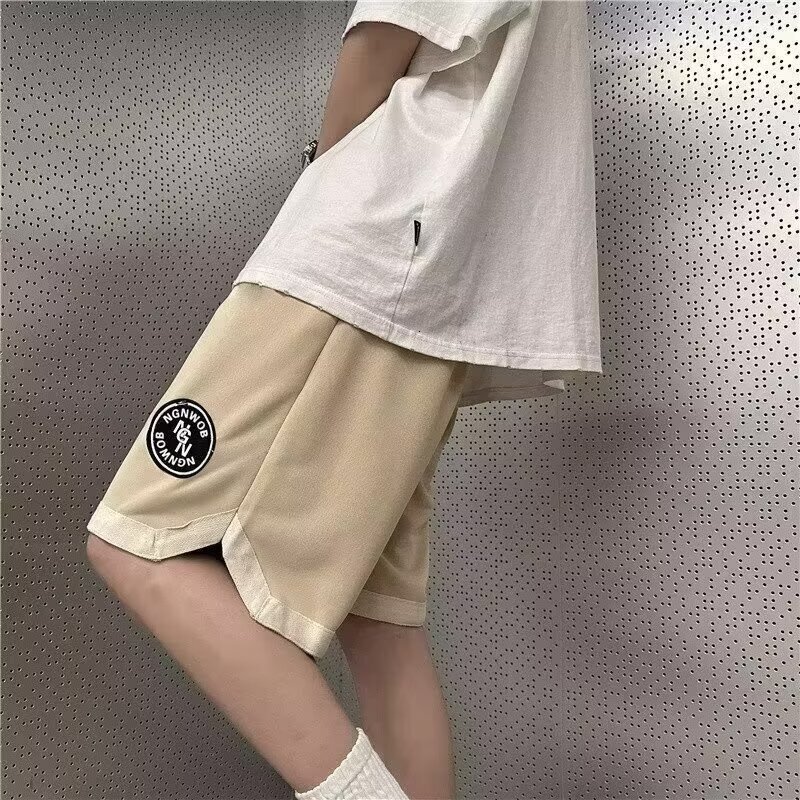 Summer casual shorts for men, American plus size pants, chubby straight leg loose fitting couple style sports five quarter pants