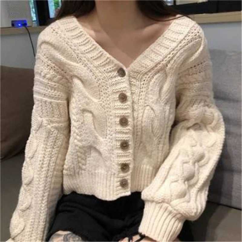 New Chic Autumn Winter Vintage Button Womens Casual Cozy Clothing V-neck Long Sleeve Sweater Loose Cardigan KnitwearT251125