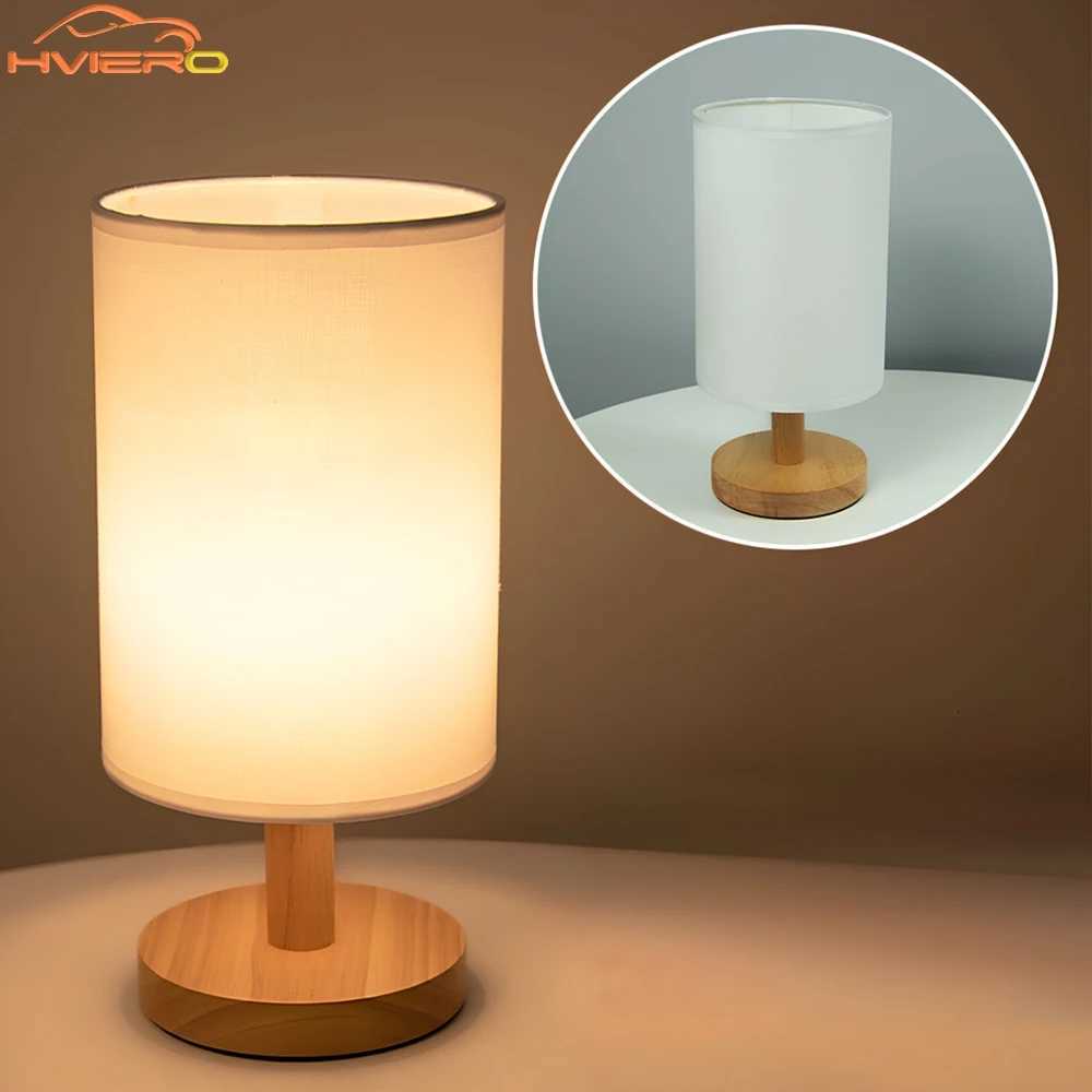 LED Hessian Solid Wood Decorative Lamp 5V USB Table Reading Bedroom Bedside Study Desk For Home Stay Energy Saving Night LightM251125
