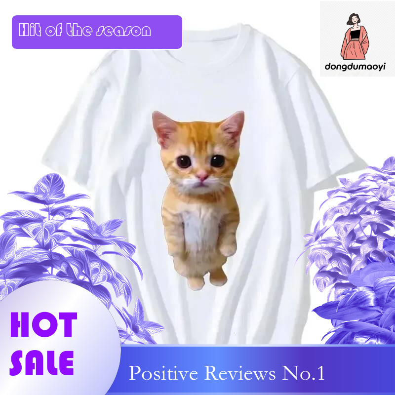 Dongdumaoyi Harajuku T Shirt Funny Cat Women Kawaii Shirt Girl Casual Short Sleeve O Neck Top For Summer Female Animal Clothing Tshirt