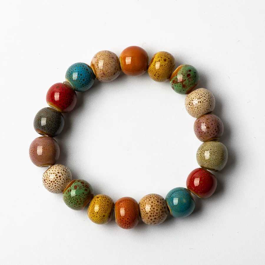 Colorful Ceramic beads bracelets hand made DIY Artware Retro bracelet Jewelery FY361 J251125