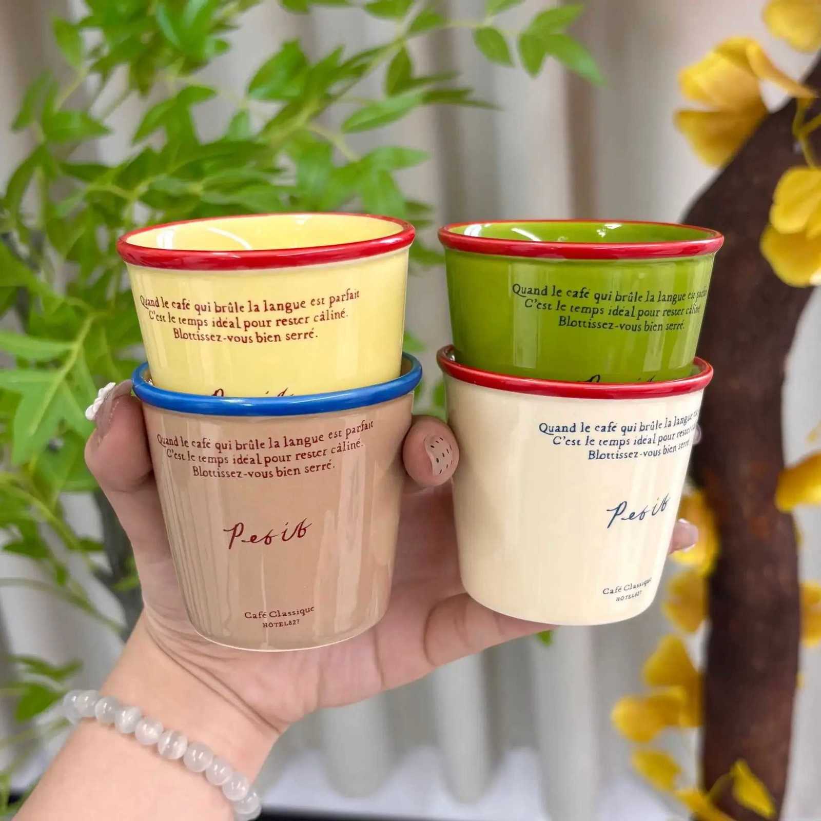 Vintage Letter Paper Shaped Ceramic Water Cups Breakfast Cup Afternoon Tea Dim Sum Coffee Cup Black White Ceramic Mug Drinkware Y251125