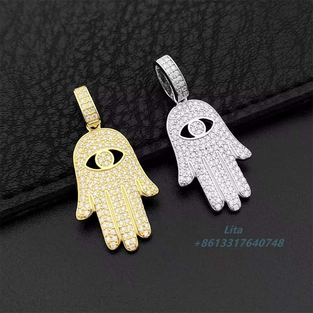 Fine Jewelry Hip Hop Rock Engravable 925 Sterling Silver Custom Moissanite Pendant