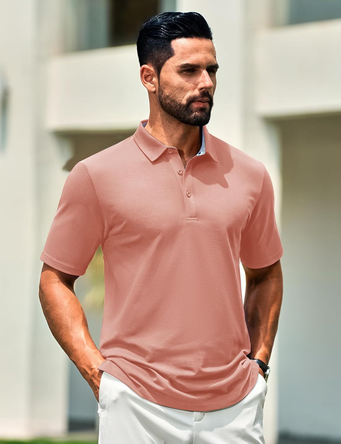 Mens Polo shirt Men's Cotton 3 Buttons Golf Shirts Classic Fit Casual Performance Casual tops summer clothes Short sleeve fashion