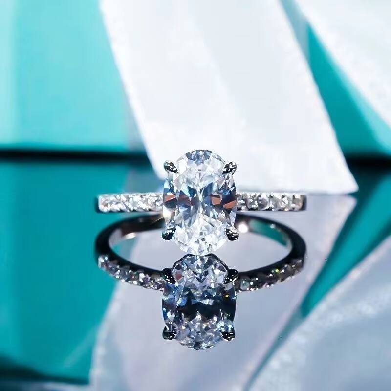IGI Lab Diamonds Fashion Fine Rings 10K 14K Gold Platinum Jewelry Lab Grown Diamond Ring Oval Engagement Rings for Women