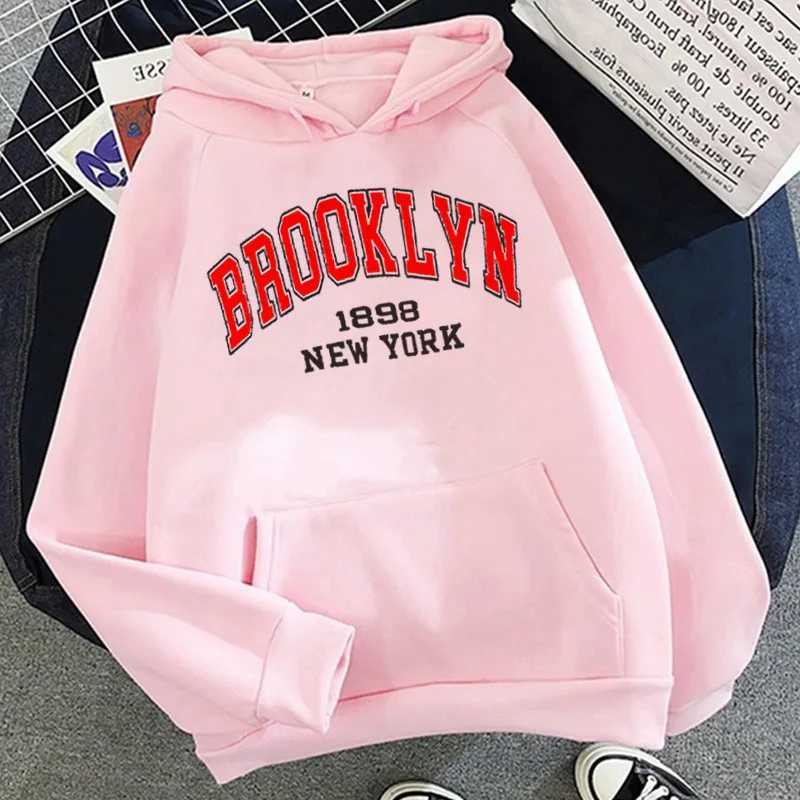 Osn Roolyn Letter Prt n Fshi Co Hoodie Casual Loose Hoodie with Long Sves on Both Sides Suitable for Men and Women w250425