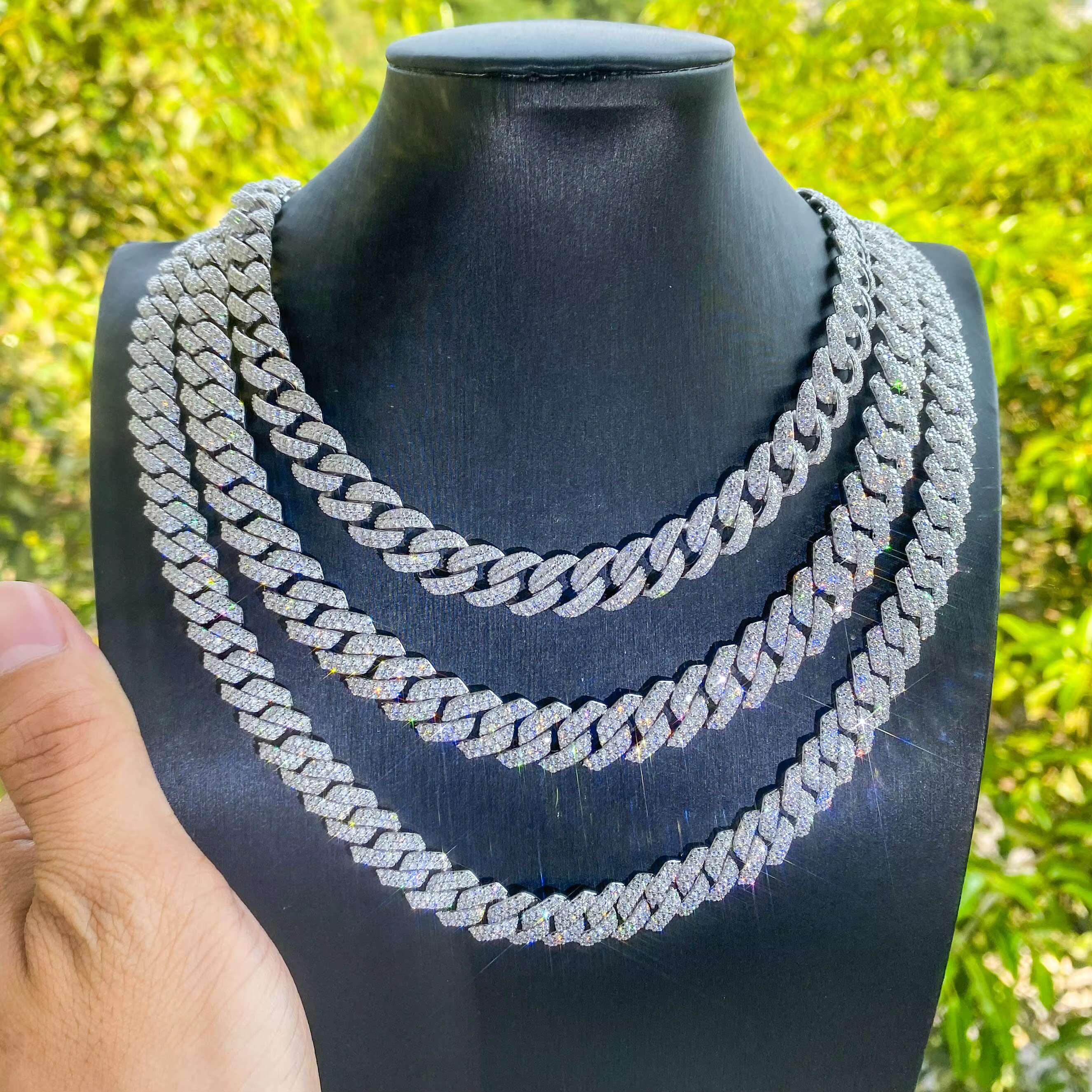 Pass Diamond Tester Hip Hop S925 Silver GRA Certified Iced Out 6MM 8MM 10MM 12MM 15MM VVS Moissanite Cuban Link Chain