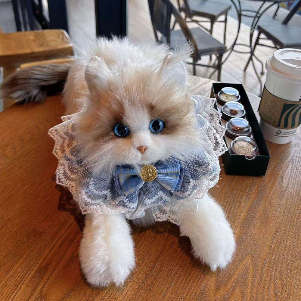 Style Realistic Ragdoll Plush Little Cat Stuffed Doll Children's Toy Birthday Gift