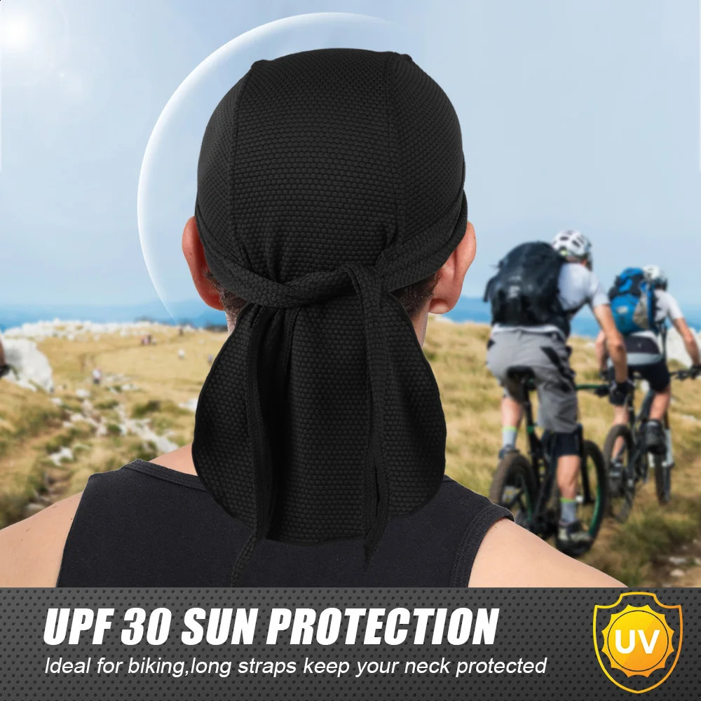 2PCS quick drying Bandana breathable Beanies hat sweat weed control sun protection pirate hat outdoor sports elastic headwear 250423