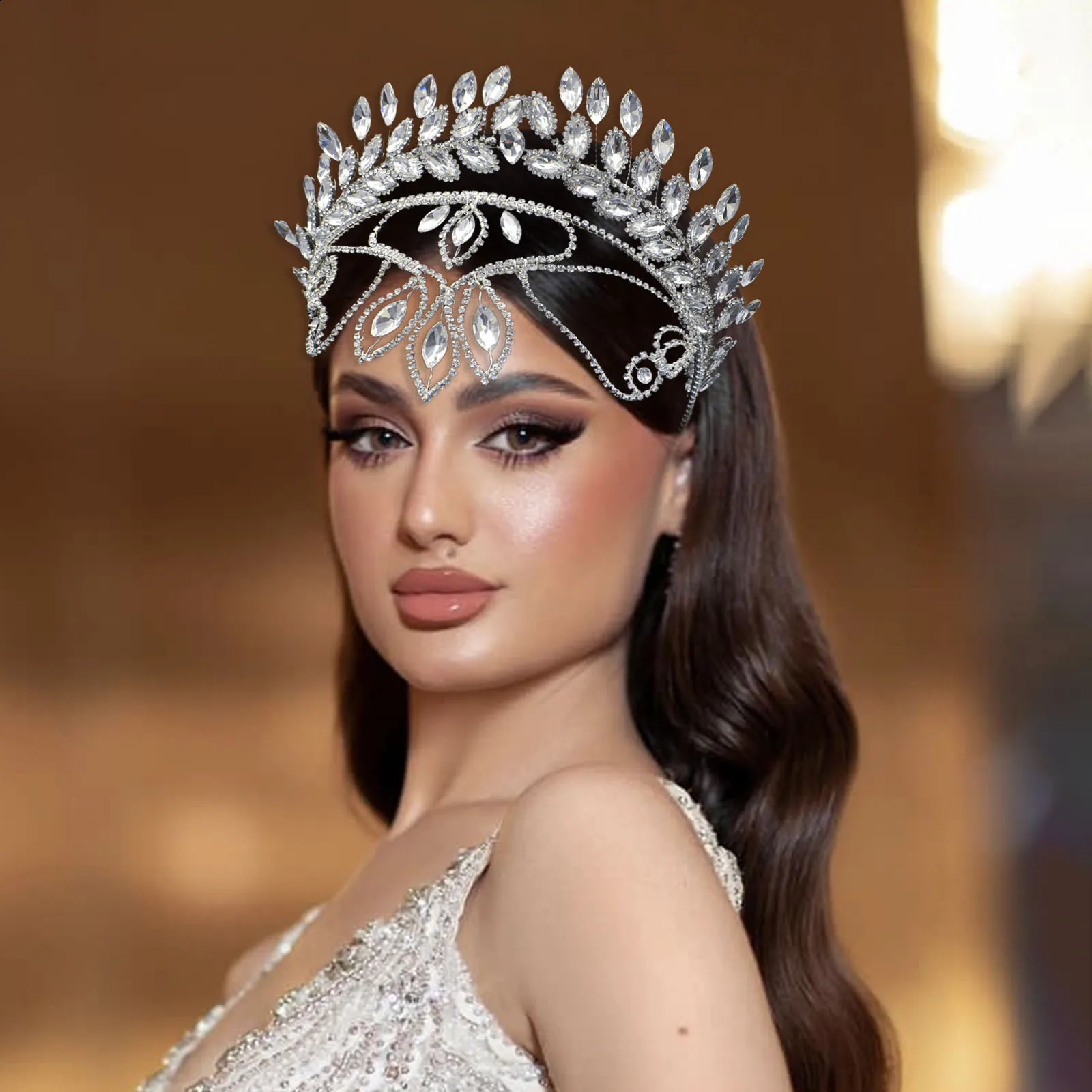 DZ130 Crystal Bridal Tiaras And Crowns Rhinestone Prom Diadem Headband Wedding Hair Accessories Jewelry Bride Hairbands 250420
