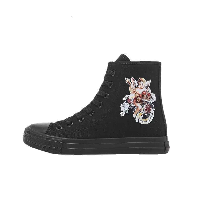 Spring new honeysuckle lace-up side zipper high-top couple canvas casual flat inner heightening large size women's shoes
