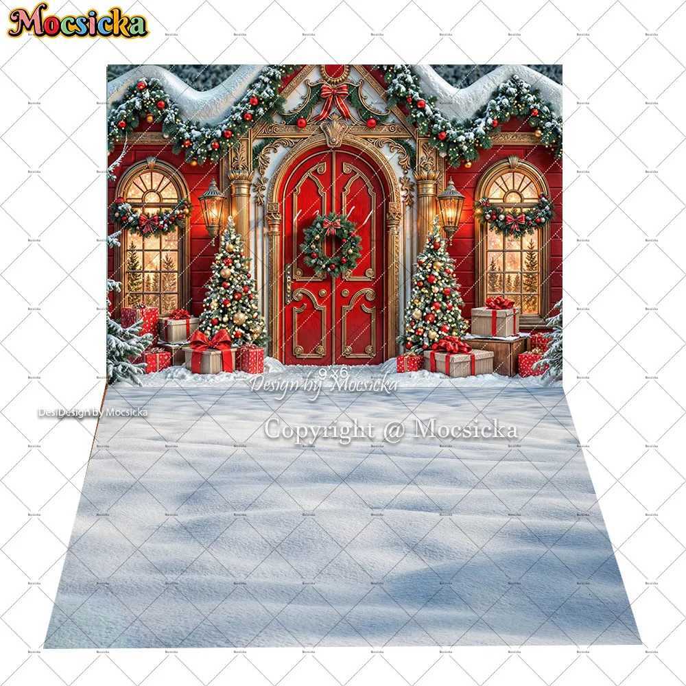 Mocsicka Christmas Santas Regal Workshop Background Photography Xmas Wonderland Archway Snowy Landscape Backdrop Winter StudioM251125
