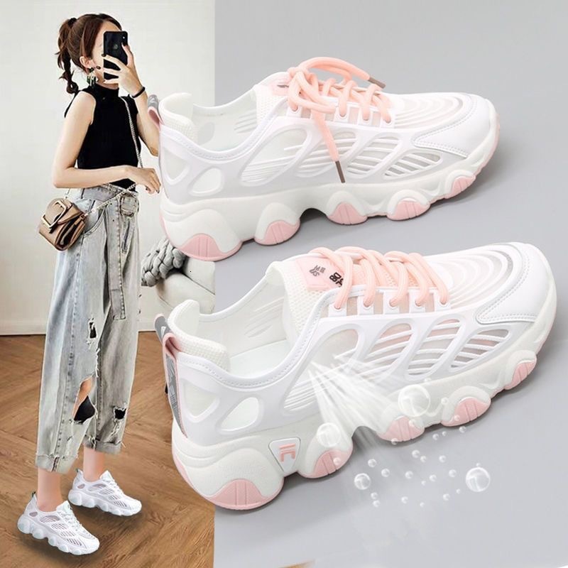Dad S Women S Spring Summer New Mesh Thin Hollow Breathable Sports And Casual Versatile Little White Shoes Ddmysaturn