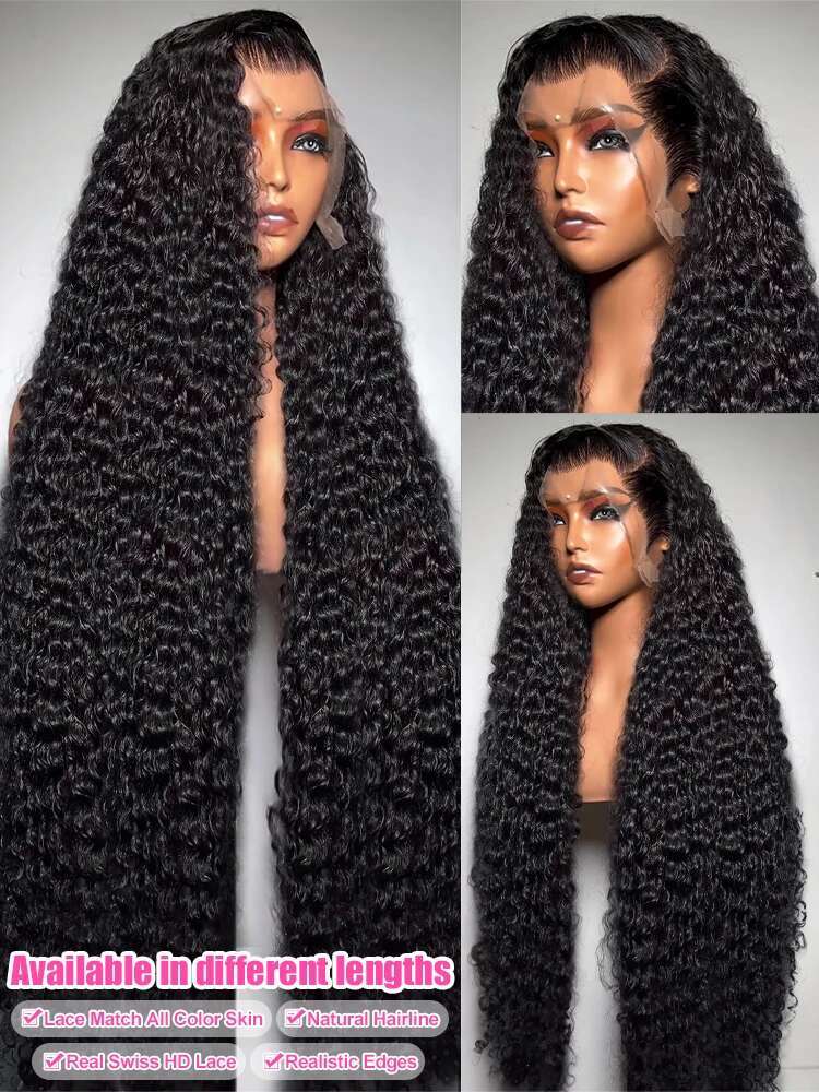 250 Density 30 32 Inch Curly 13X4 13X6 Hd Lace Front Wigs Loose Deep Frontal Water Wave Human Hair Wig For Women