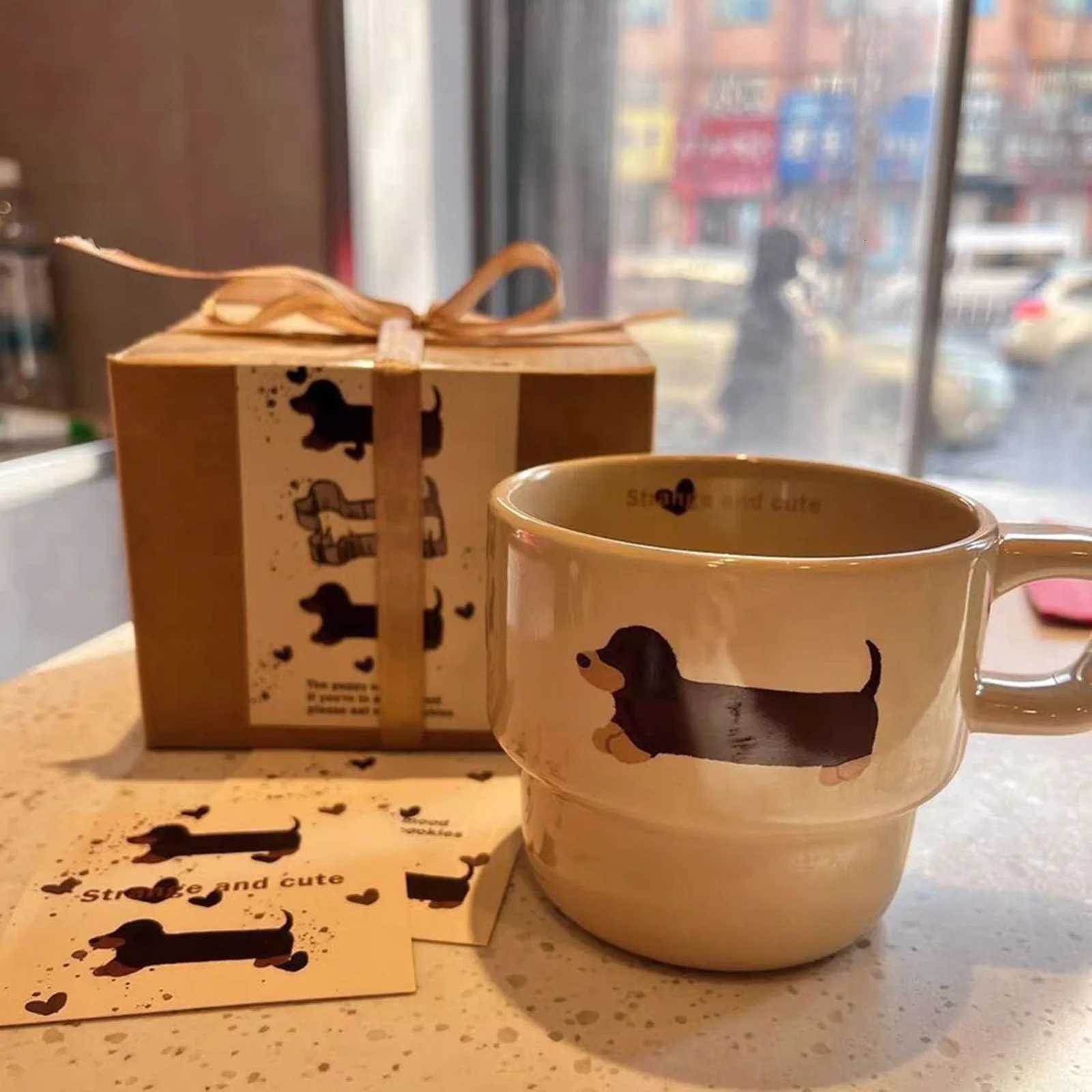 Dachshunds Dog Coffee Mugs Home Ceramic Cup Drink Juice Cola Outdoor Travel Cocoa Handheld Water Mug For Lovers Friends Y251125