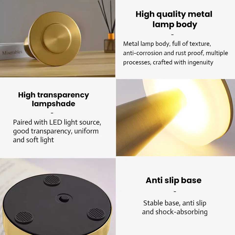 LED Table Lamps Wireless desk lamp Rechargeable Night Light Touch desk lamp Restaurant Bar Desktop Mood Lighting Bar DecorationM251125