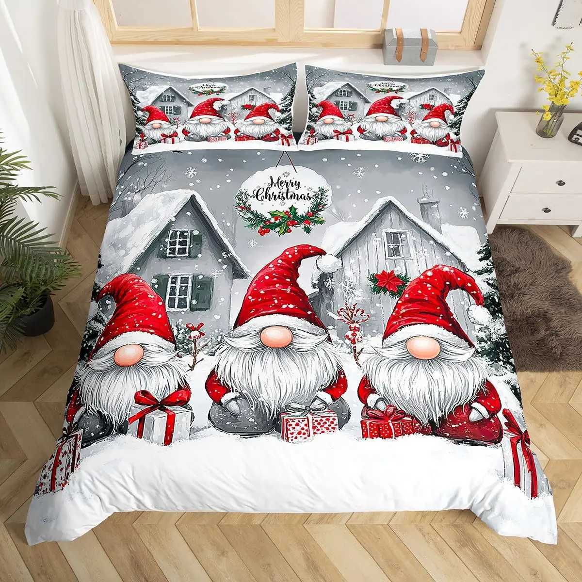 Christmas Christmas Duvet Cover Boys Girls Twin Queen Christmas Tree and Snowman Bedding Set Ultra Soft Winter Snowflake Comforter Cover Y251126