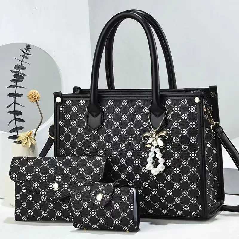 Luxury Bead string Handbags 3 Pieces set Women Bags Designer Tassel Purses Handbags Composite Messenger Female Bag Z251126