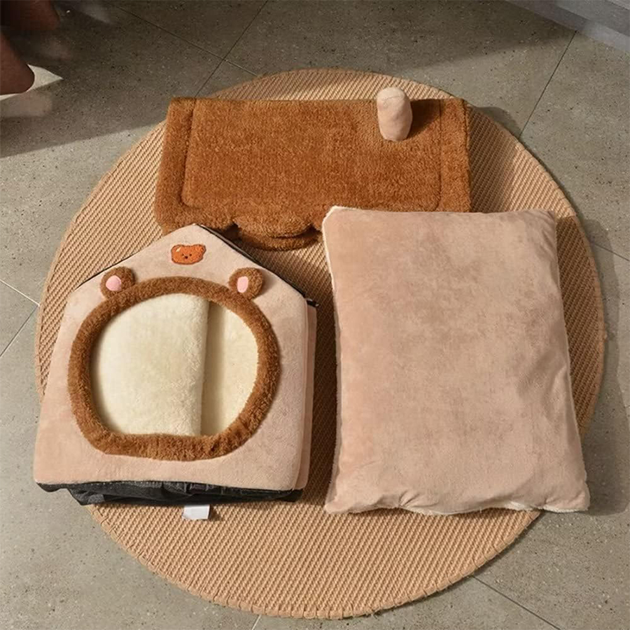 Foldable Pet House Removable Washable Cat House Puppy Cave Sofa Pet Bed House for Extra Small Dogs and Small and Medium Cats - view 5