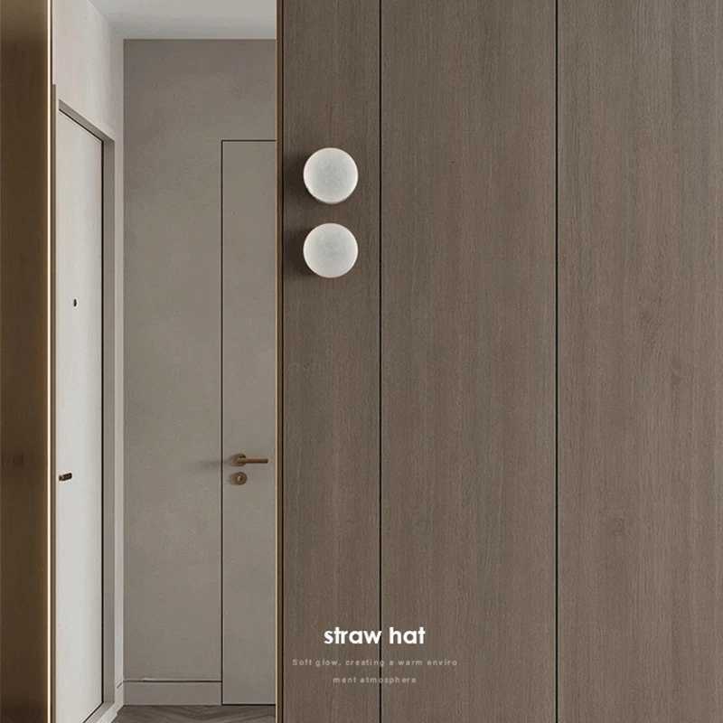 Nordic Luxury Spain Natural Marble Round Wall Lamp Modern Led Room Light Living Room Bedroom Passage Corridor High-end Fixture M251126