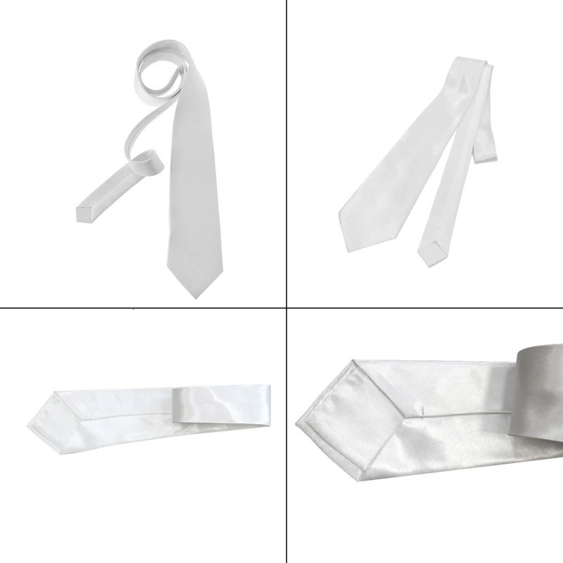 Men Blank Sublimation Tie Solid Color White DIY Heat Transfer Polyester Silky Necktie for Formal Wedding Party Business 251126
