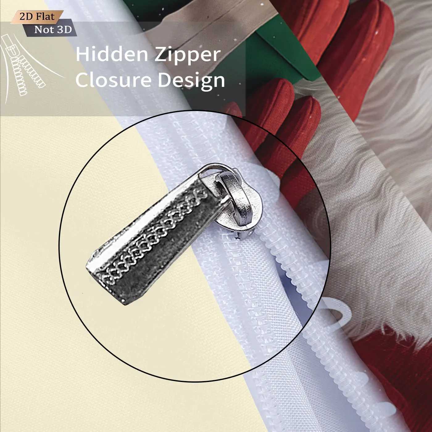 Christmas 3pcs Merry Christmas Santa Claus printed chipless duvet cover set multi size bedroom bedding decoration machine washable Y251126