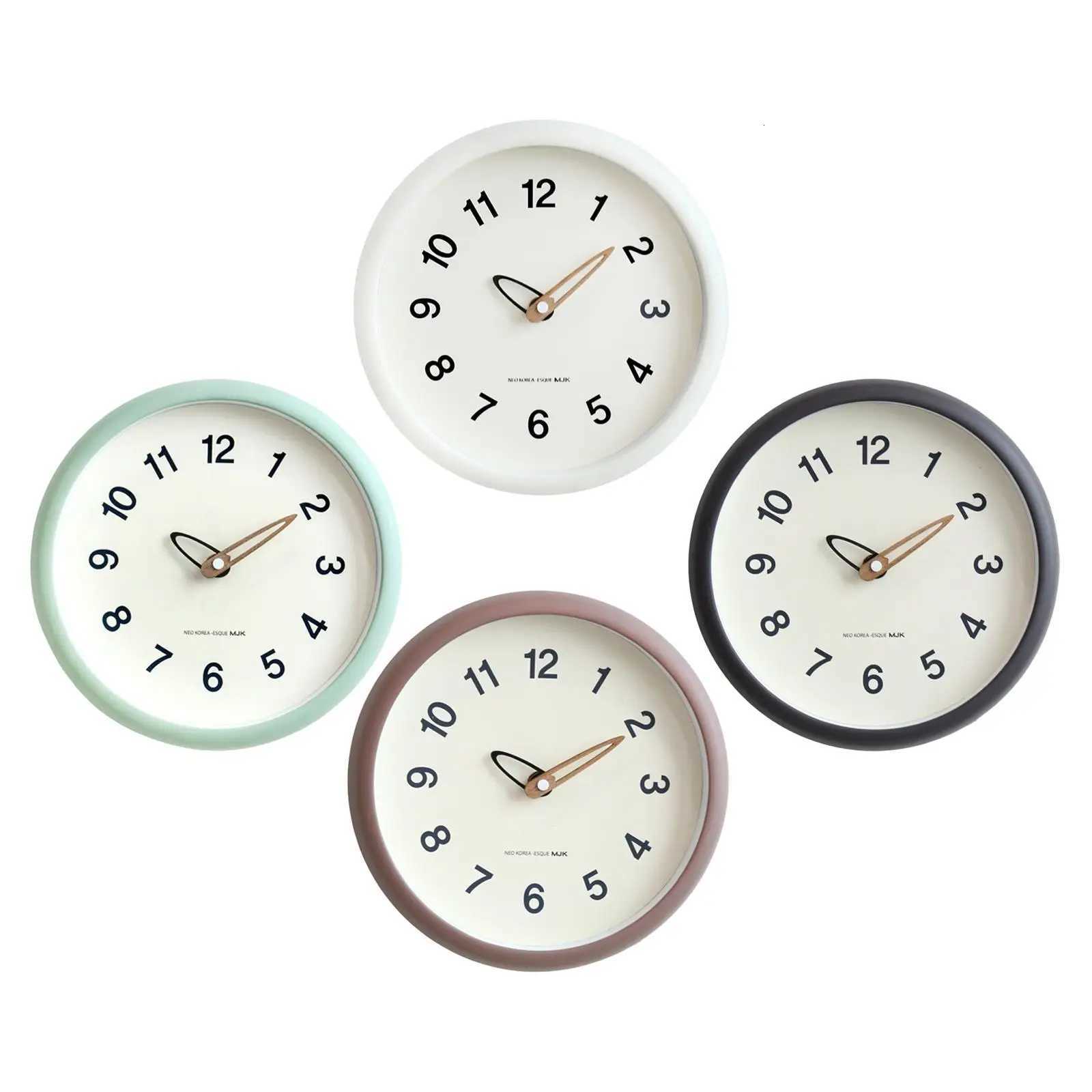 25cm Wall Clock Modern Lightweight Round Silent Easy to Read Large Numerals for Office Study Room Farmhouse Kitchen Decoration C251126