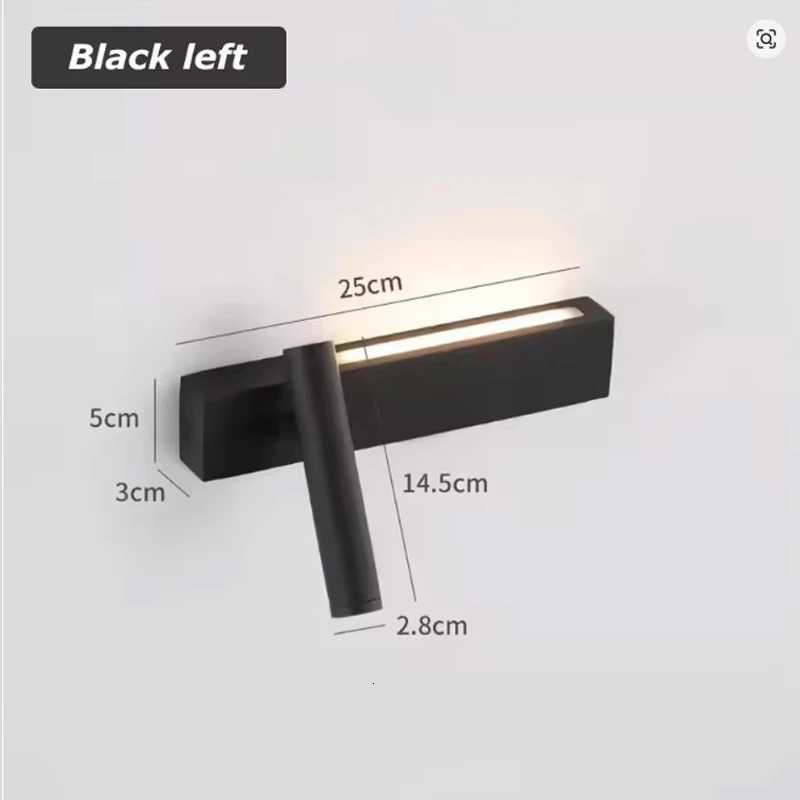 Bedroom bedside LED rotating with switch wall light ambient light modern and simple living room background corridor M251126