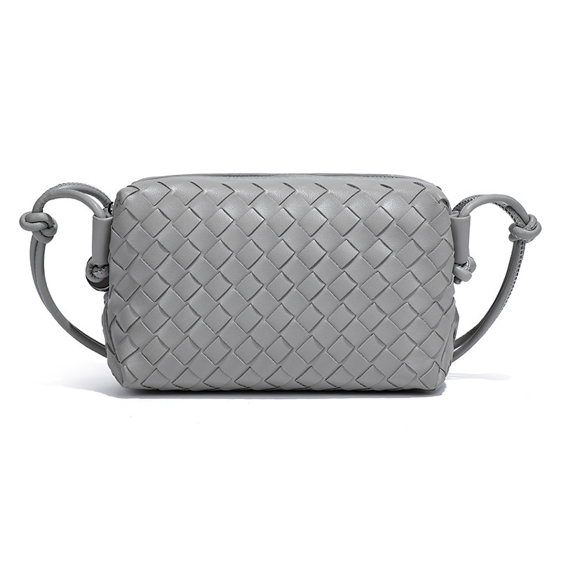 2025 New Solid Color Knitted Shoulder Bag Fashion Handbag Trendy Small Square Bag Compact Large Capacity Diagonal Cross Women Bag