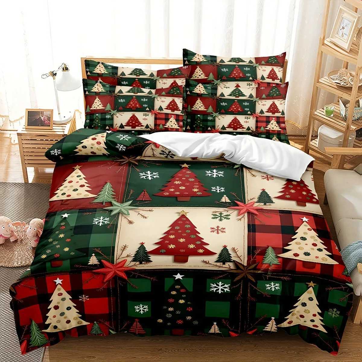 Christmas MERRY Christmas Bedding Set 3D Printed Duvet Cover Set Soft Single Double Size Bed Set 2026 Christmas Gift Tree Home Decorations Y251126