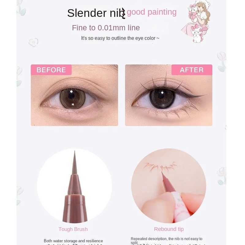 FLORTTE Colourful Waterproof Eye Liner Silkworm Pen Waterproof Liquid Eyeliner PencilT251126
