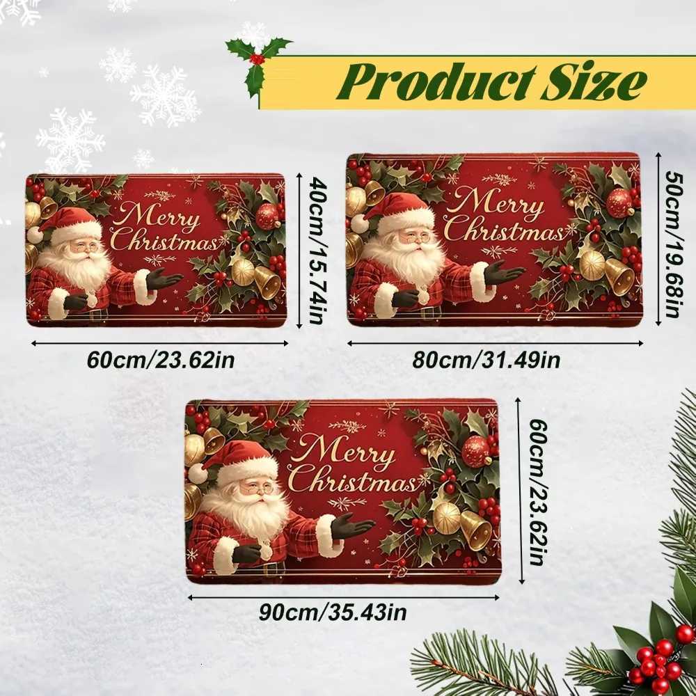 Door Carpet Christmas Festival Santa Claus Merry Christmas Outdoor Mat Decorations Home 2026 Christmas Ornament New Year 2025M251126