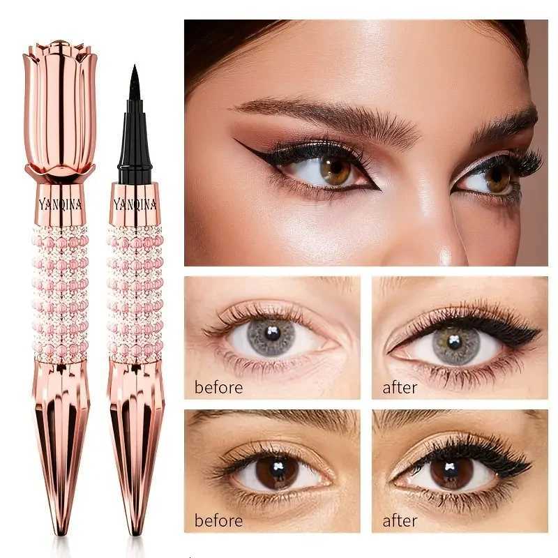 Precision Black Liquid EyelinerEyeliner with RhinestonesLong-Lasting Waterproof and Sweat-ProofQuick-Dry Eyeliner Eye MakeupT251126