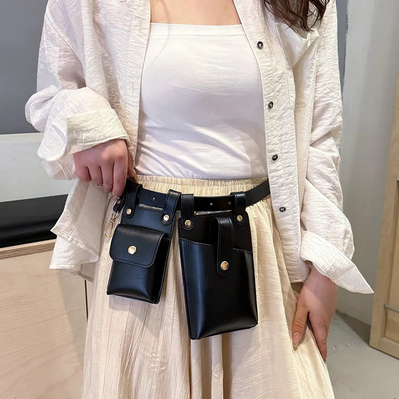 Women Fanny Pack Fashion Leather Belt Bag Kidney High Capacity Waist Bags Waterproof Multi-pocket Waist pack Banana Bag 251124