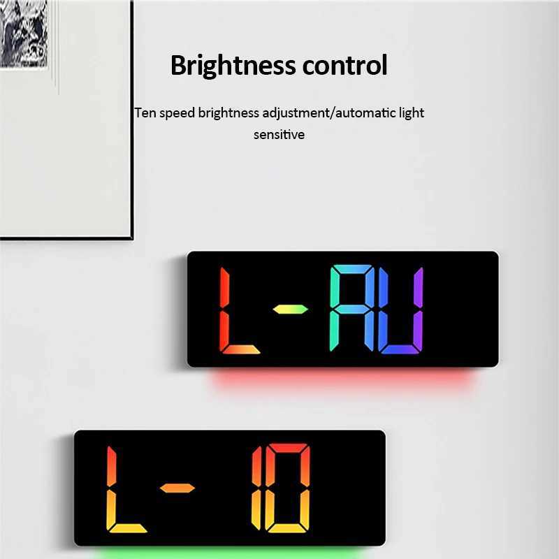 17 Large Digital Alarm Clock with 11Colors Dynamic RGB Display RGB LED Wall Clock with Colour Changing/Dual Alarm/Room Decor C251126