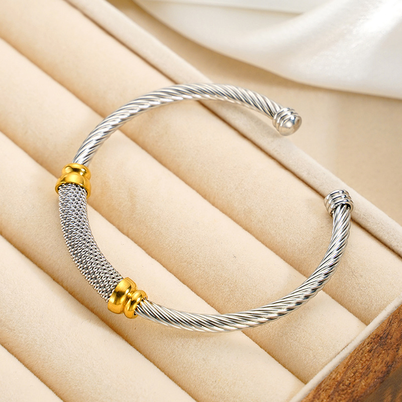 hip-hop punk titanium steel wire bracelet designer bracelet women luxury jewelry gold mens bracelet designer silver bracelet men love bracelet bangle  - view 7