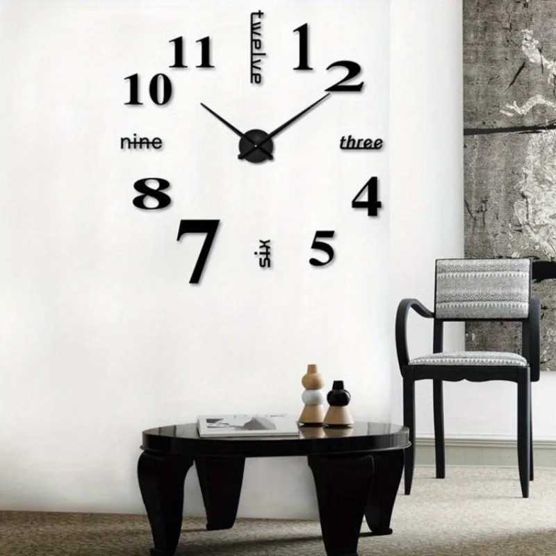 Creative acrylic wall clock with luminous stickers for living room C251126