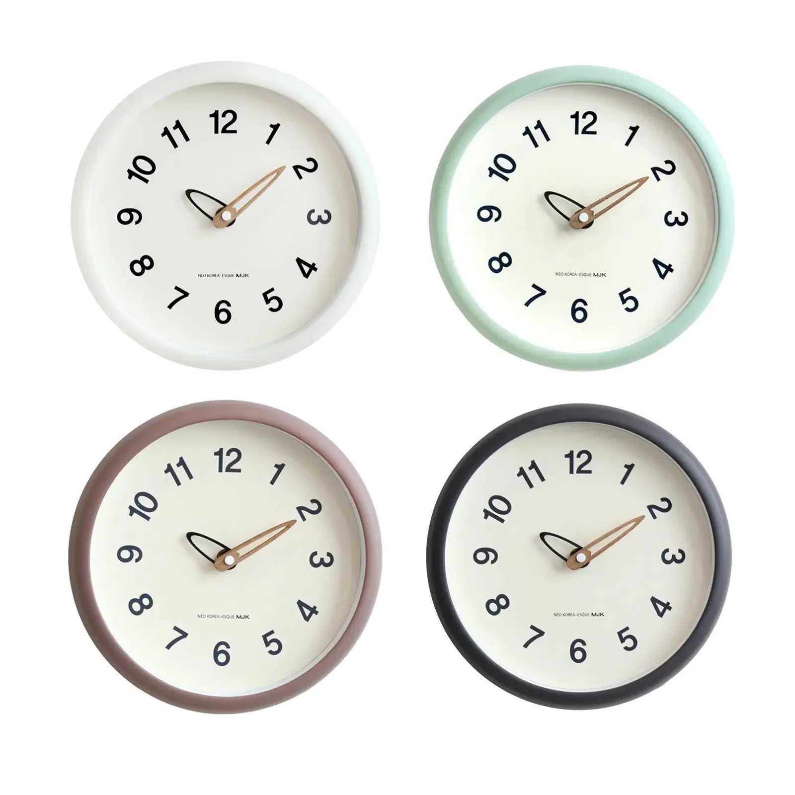 25cm Wall Clock Modern Lightweight Round Silent Easy to Read Large Numerals for Office Study Room Farmhouse Kitchen Decoration C251126