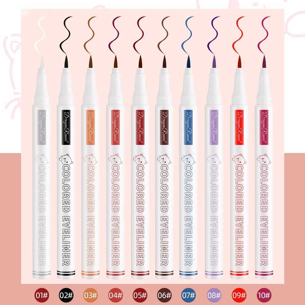 Dragon Ranee 10 Colors Slim and Long Lasting Liquid Pencil Silhouette Extremely Fine White Smudge-Free Eyeliner LiquidT251126
