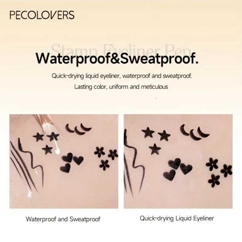 1PC Waterproof and Sweat-proof Eyeliner with Stamps - Quick Drying Smooth Application Multiple Patterns Gentle TextureT251126