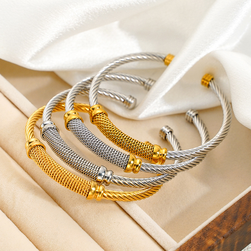 hip-hop punk titanium steel wire bracelet designer bracelet women luxury jewelry gold mens bracelet designer silver bracelet men love bracelet bangle 