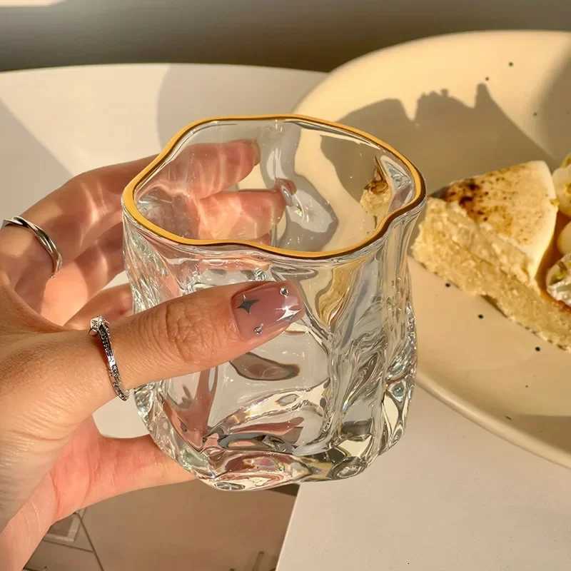 Unique Whisky Glass Irregular Transparent Glass Wine Cup Drinking Glasses for Home Summer Beverage Cup Kitchenware C251126
